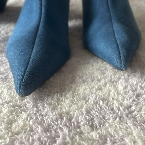 NWT Zara Denim Knee-High Boots Sz 9 - Picture 10 of 16